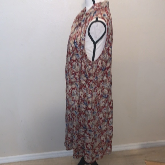 Vintage More Jazz Red Floral Midi Button Down Dress - Picture 5 of 7